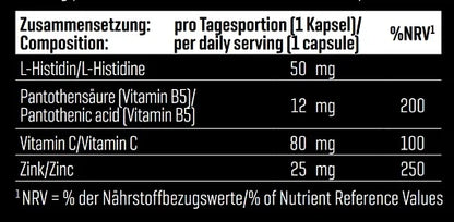 Body Attack Zink Bisglycinate Nährwerte